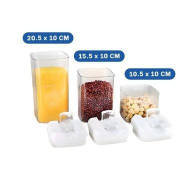 CONTENEDOR RYBIU CO30375 BLANCO ENVASE COCINA TAPA BLANCA + POST-IT ADHESIVOS - 4