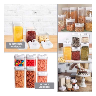 CONTENEDOR RYBIU CO30375 BLANCO ENVASE COCINA TAPA BLANCA + POST-IT ADHESIVOS - 5