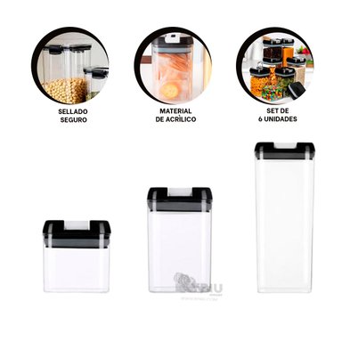 CONTENEDOR RYBIU CO30376 NEGRO KIT RECIPIENTES 6 FUNCIONAL + POST-IT ADHESIVOS