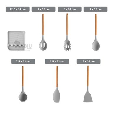 SET UTENSILIOS RYBIU CO29873 GRIS HOMBRE PLOMO + POST-IT ADHESIVOS