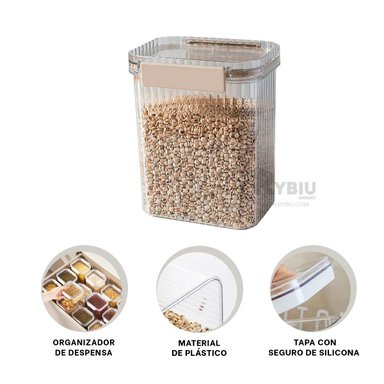 SET CONTENEDORES RYBIU CO30187 TRANSPARENTE + POST-IT ADHESIVOS