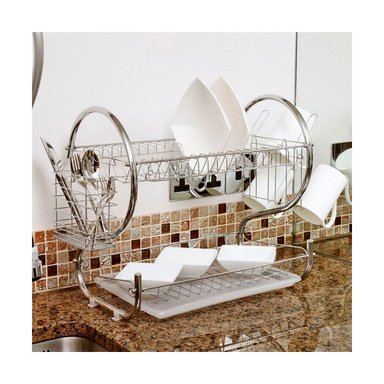 ORGANIZADOR RYBIU CO30436 PLATEADO VAJILLA 2 PISO + PAPEL REGALO