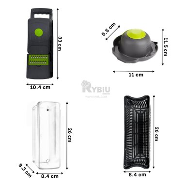 RALLADOR RYBIU CO30451 GRIS PICADOR DISEÑO COMPACTO + POST-IT ADHESIVOS