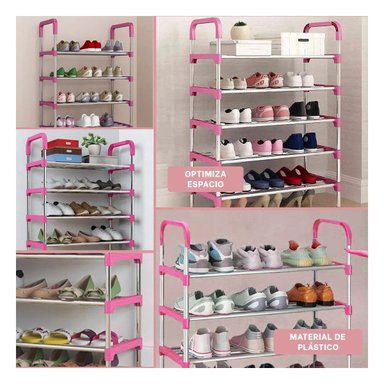 ZAPATERA RYBIU HO29602 ESTANTE GUARDAR CALZADO 5 N + POST-IT ADHESIVOS ROSADO