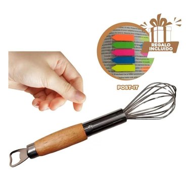 UTENSILIO PARA BATIR Y ABRIR EN PLATEADO Y+POST-IT ADHESIVOS