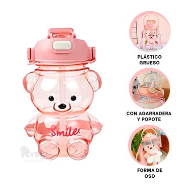 BOTELLA RYBIU CO30498 BONITA AGUA ROSADO + POST-IT ADHESIVOS