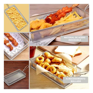 CESTO RYBIU 1106 PLATEADO CESTA FRITURAS ESPECIALES 25.5X13X4.5 CM