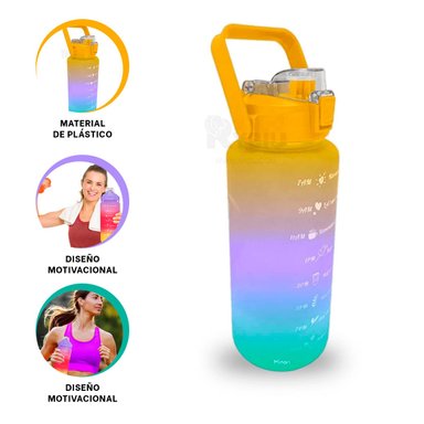 BOTELLA RYBIU CO30491 2L BEBIDA MULTICOLOR + POST-IT ADHESIVOS