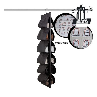 ZAPATERA RYBIU HO30835 NEGRO CON GANCHO COLGAR + STICKERS