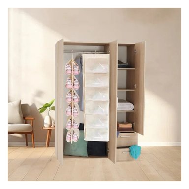 ZAPATERA RYBIU HO30834 CREMA COLGANTE 6 PARES CASA