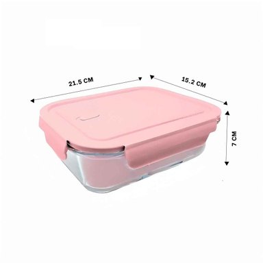 TAPER RYBIU CO32519 VIDRIO ROSADO CON AJUSTE HERMETICO 1040ML +REGALO STICKERS - 4