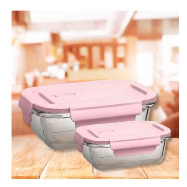 TAPER RYBIU CO32519 VIDRIO ROSADO CON AJUSTE HERMETICO 1040ML +REGALO STICKERS - 5