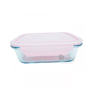 TAPER RESISTENTE DE VIDRIO DE 1040ML CON TAPA DE ROSADO