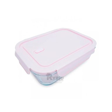 CONTENEDOR PARA COMIDA RYBIU CO32519 VIDRIO ROSADO 1040ML +POST-IT ADHESIVOS