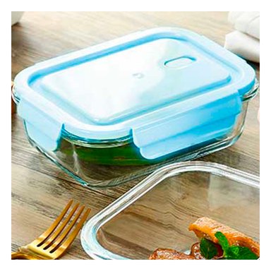 TAPER RYBIU CO32520 VIDRIO CELESTE PARA ALIMENTOS DE 1040ML +REGALO AGENDITA