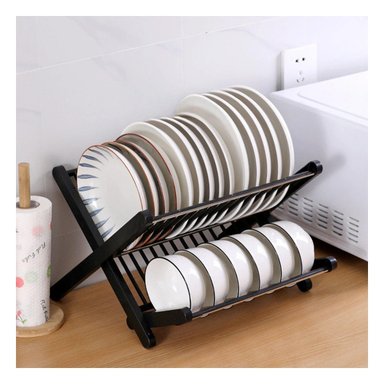 ORGANIZADOR DE PLATOS PLEGABLE COCINA CASA NEGRO MODERNO Y+PAPEL REGALO - 5