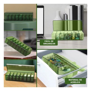 CONTENEDOR RYBIU HO29735 VERDE MULTIFUNCIONAL + POST-IT ADHESIVOS
