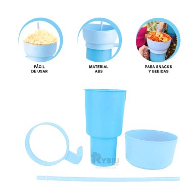 TAZA UTIL Y COMPACTA RYBIU CO29758 CELESTE +POST-IT ADHESIVOS