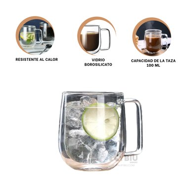 VASO RYBIU VERSATIL DE 100ML ASA CUADRADA + POST IT ADHESIVOS 761