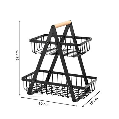 SET FRUTERO RYBIU CO30415 ACERO INOXIDABLE NEGRO CESTA VERDURAS LLAMATIVA + POST-IT ADHESIVOS
