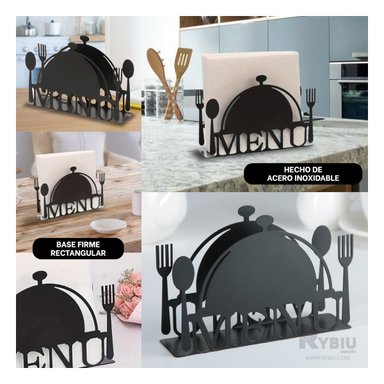 PORTASERVILLETAS DE ESTUFAS TONO NEGRO Y+POST-IT ADHESIVOS