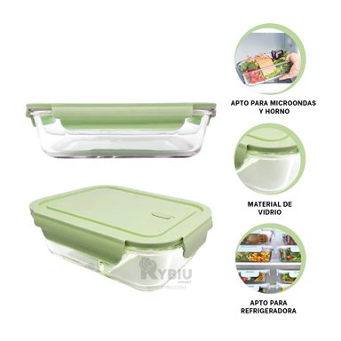 TAPER RYBIU CO32518 VIDRIO VERDE CON AJUSTE HERMETICO 410ML +REGALO STICKERS