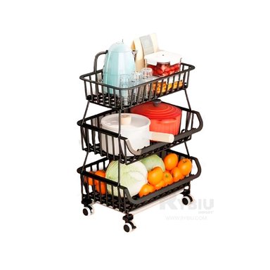 CANASTA RYBIU HO29688 NEGRO ALIMENTOS 3 NIVELES + GIFT STICKERS - 4