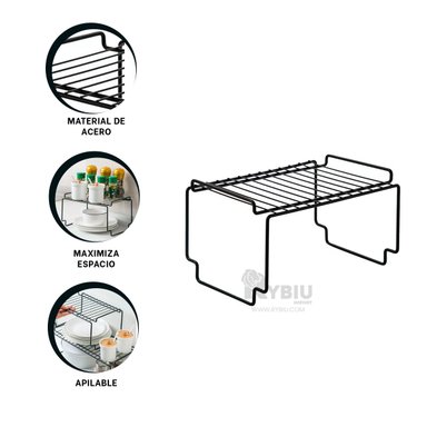 ESTANTERÍA RYBIU HO29704 NEGRO LAVADERO + BANDERITAS ADHESIVAS
