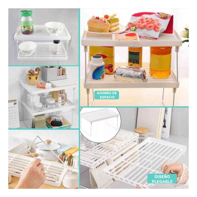 ESTANTERÍA RYBIU HO29706 BLANCO PLEGABLE + BANDERITAS ADHESIVAS