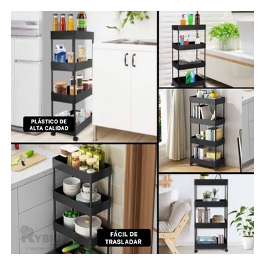 ESTANTE RYBIU HO29679 NEGRO LUJOSO Y VERSATIL DISENO + GIFT MINIAGENDA