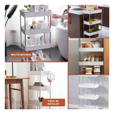 ESTANTE RYBIU HO29678 BLANCO CUATRO NIVELES + REGALO STICKERS
