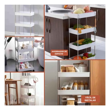 ESTANTE RYBIU HO29678 BLANCO CUATRO NIVELES + REGALO STICKERS - 2