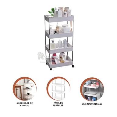 ESTANTE RYBIU HO29678 BLANCO CUATRO NIVELES + REGALO STICKERS - 3
