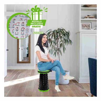 ASIENTO DOBLABLE PARA CAMPING EN VERDE Y+REGALO STICKERS