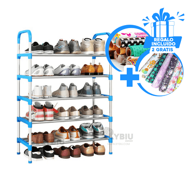 ESTANTERÍA RYBIU HO28630 CELESTE CALZADO 5 ESPACIOS + PAPEL REGALO