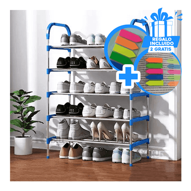 ORGANIZADOR COMODO DE 5 PISOS EN CELESTE Y+REGALO AGENDITA - 1