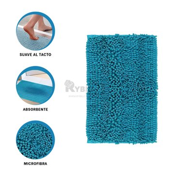 ALFOMBRA RYBIU HO29299 60 X 40 CM MODERNA RECTANGULAR E IDEAL CELESTE + GIFT STICKERS - 3