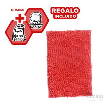 ALFOMBRA SUAVE Y COMODO RECTANGULAR ROJO Y+REGALO STICKERS