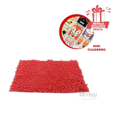 ALFOMBRA RYBIU HO29298 60 X 40 CM MODERNA DECORATIVA FORMA RECTANGULAR ROJO + GIFT MINIAGENDA