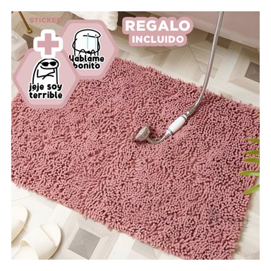 ALFOMBRA RYBIU HO29297 60 X 40 CM MODERNA SUAVE Y COMODO RECTANGULAR ROSADO + REGALO STICKERS
