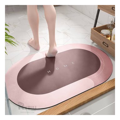 PISO BAÑO RYBIU HO29292 ROSADO ALFOMBRA OVALADA IDEAL + ENVOLTORIO REGALO