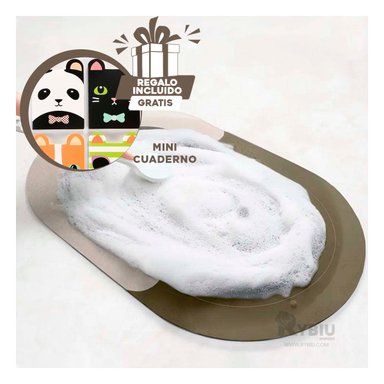 PISO BAÑO RYBIU HO29294 MARRÓN ALFOMBRA DECORATIVA FORMA OVALADA + GIFT MINIAGENDA
