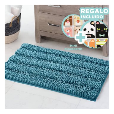 ALFOMBRA RYBIU HO29299 60 X 40 CM MODERNA DECORATIVA Y RECTANGULAR CELESTE + GIFT MINIAGENDA