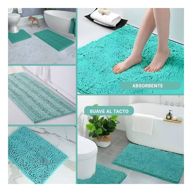 ALFOMBRA RYBIU HO29300 60 X 40 CM MODERNA CONFORTABLE UTIL VERDE + GIFT STICKERS
