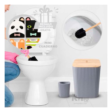 SET RYBIU HO29447 6 PIEZAS DE PIEZAS PARA BAÑO GRIS + GIFT MINIAGENDA