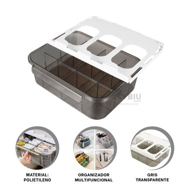 CAJÓN RYBIU HO29707 GRIS ORGANIZADOR + REGALO LIGAS PEINAR