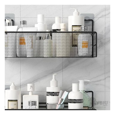 CANASTA RYBIU L-0953 METAL NEGRO CON ADHESIVOS PARED + REGALO STICKERS