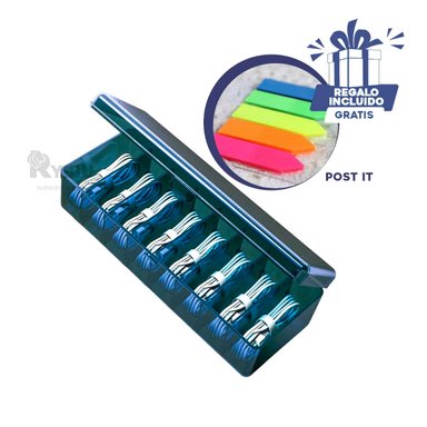 CONTENEDOR RYBIU HO29736 AZUL UTIL GUARDAR + BANDERITAS ADHESIVAS