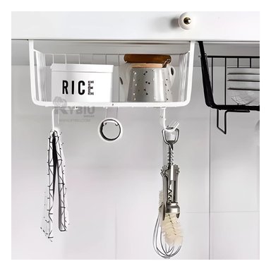 CESTA RYBIU HO29733 METAL BLANCO AEREA DESLIZANTE + PAPEL REGALO