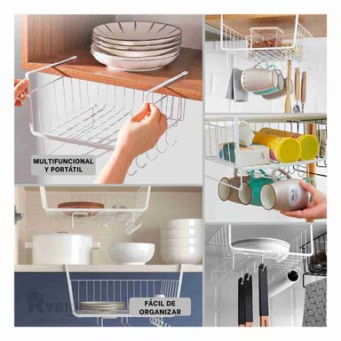 CESTA RYBIU HO29733 METAL BLANCO IDEAL GUARDAR + BANDERITAS ADHESIVAS